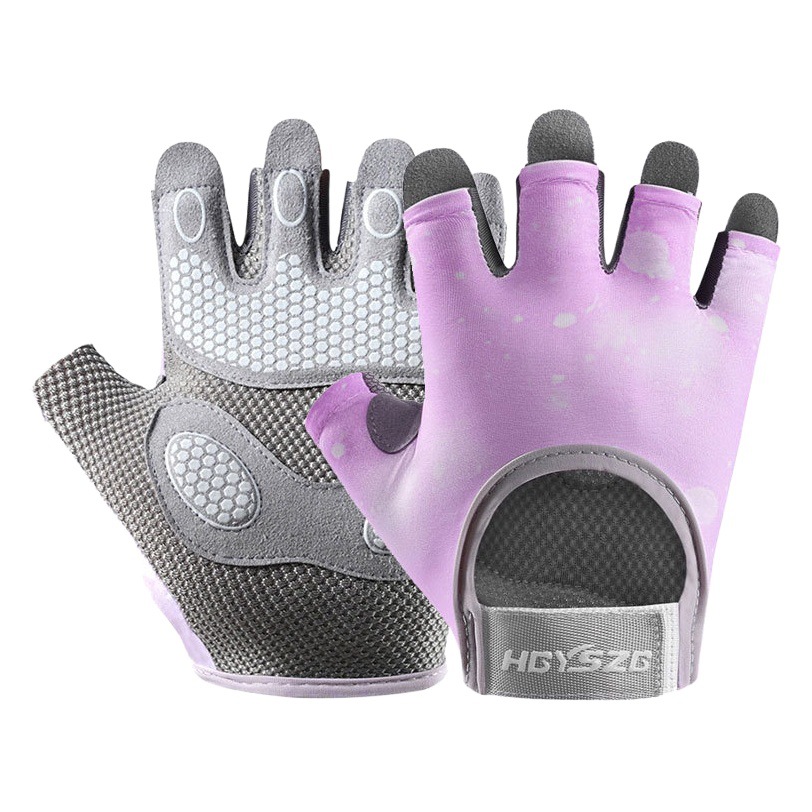 Half-Finger Gloves Women's Fitness Gloves Men's Sports Non-Slip Air Cushion Wear-Resistant Anti-Cocoon Outdoor Mountain Bike Riding Cross-Border