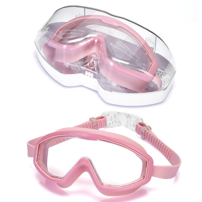 Picture of Cross-Border New Children's Swimming Goggles for Girls, Flat Anti-Fog Large-Frame Swimming Goggles for Boys, Special Equipment for Diving Sports