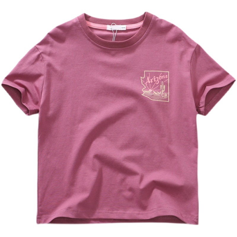 Pure cotton elegant color children's comfortable short sleeve T-shirt ~ boys cool half sleeve ice silk cotton undershirt big children's foreign trade children's clothing