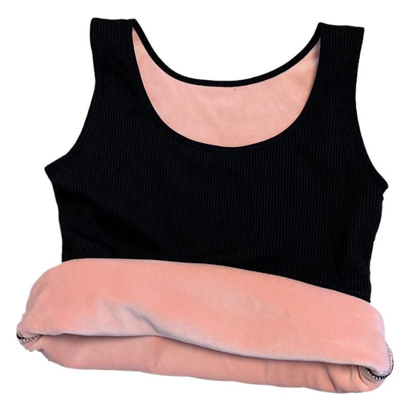 Warm Vest Women's Fleece-lined Thickened Autumn Clothes Women's 2023 New Inner Wear Autumn and Winter Tight Body Base Top