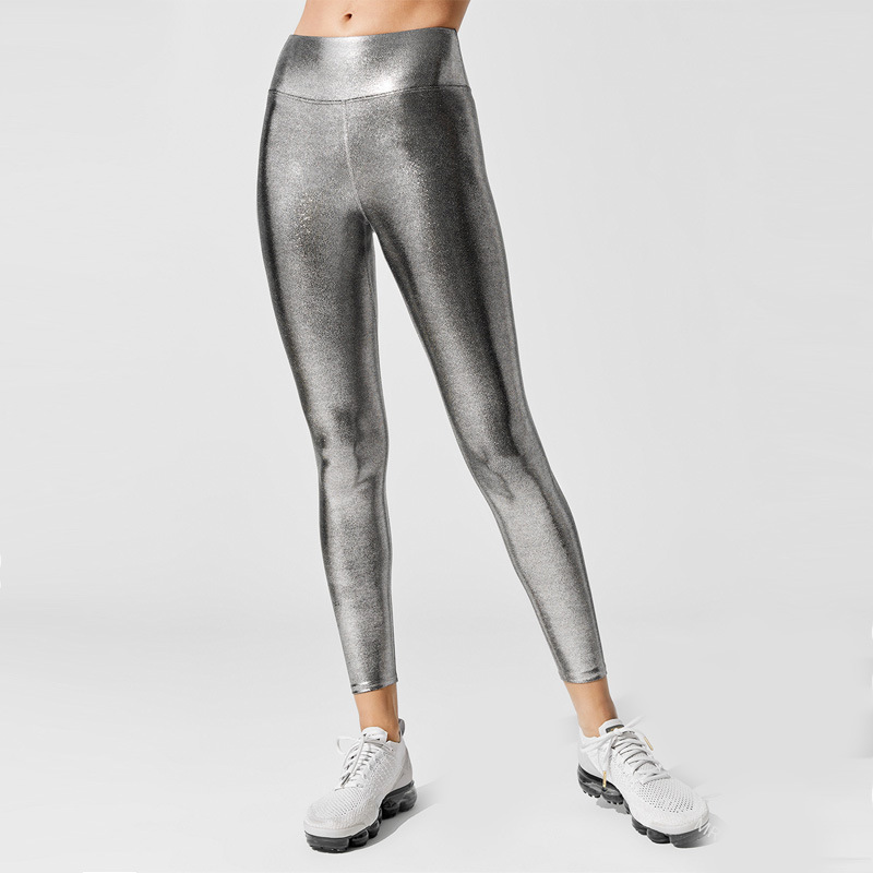 Ebay Amazon Cross-Border Yoga Pants New High-Waisted European Station Gold-Stamped Solid Color Casual Pants Pencil Pants Leggings