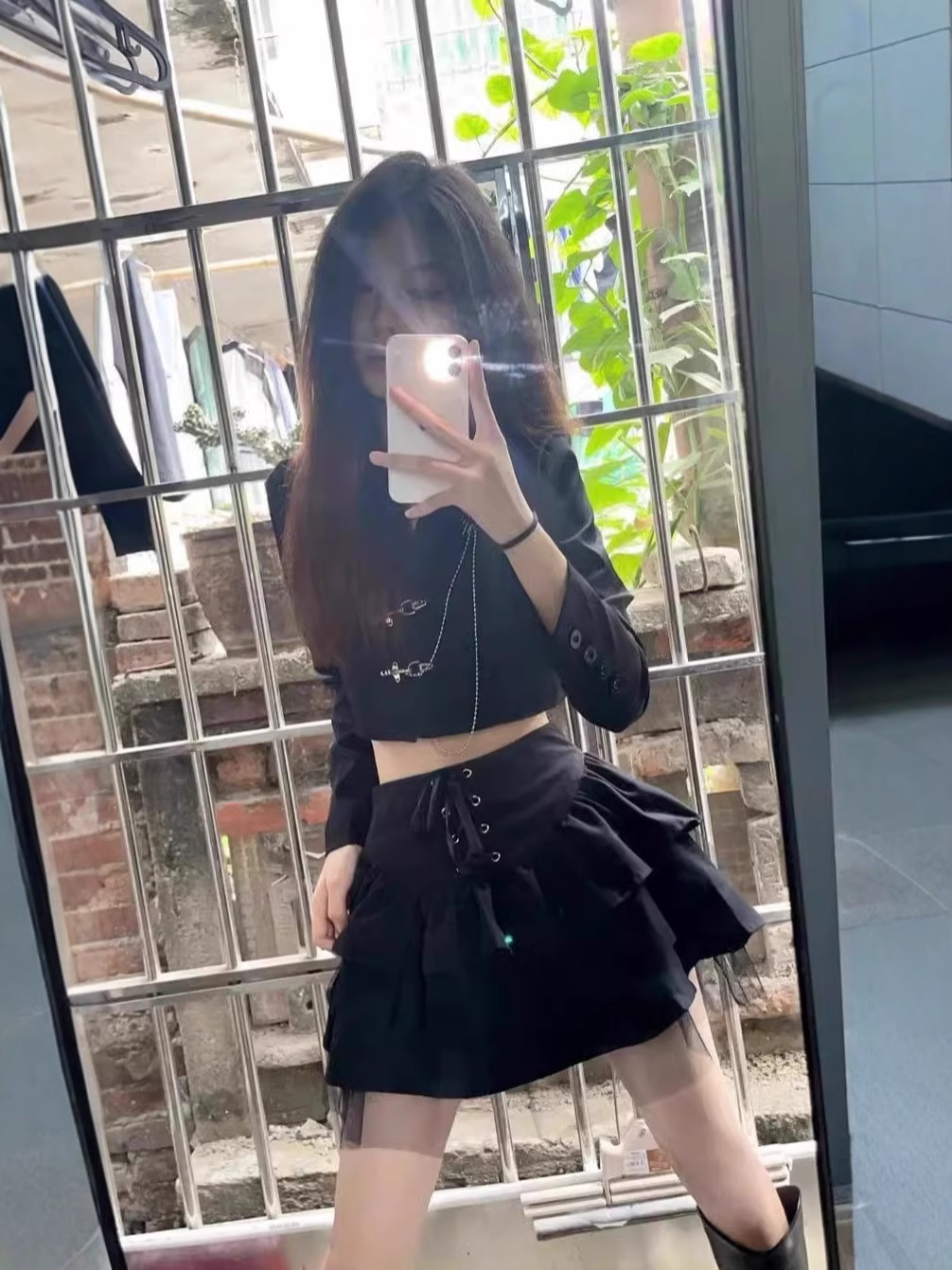 Lace Stitching Strap Tutu Skirt Summer High Waist Short A- Line Pleated Skirt Spice Girl All-Match Cake Skirt