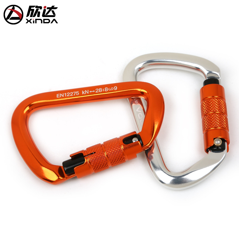 Picture of Factory Direct outdoor professional rock climbing master lock D-type automatic lock safety rock climbing lock carabiner equipment