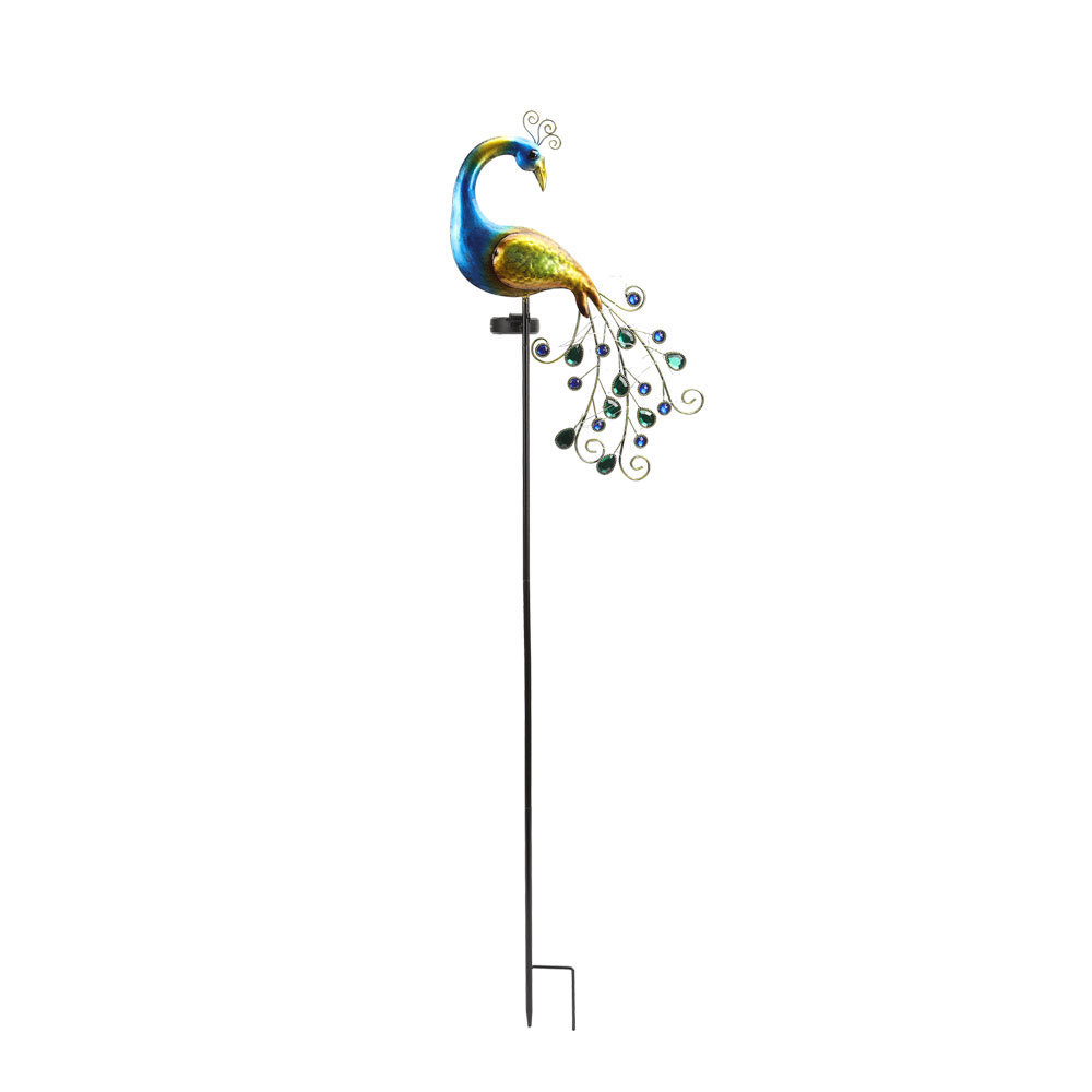 Picture of Cross-Border Solar Outdoor Iron Peacock Lawn Lamp Ground Plug Courtyard Lamp Decorative Atmosphere Garden Lamp Park Night Light