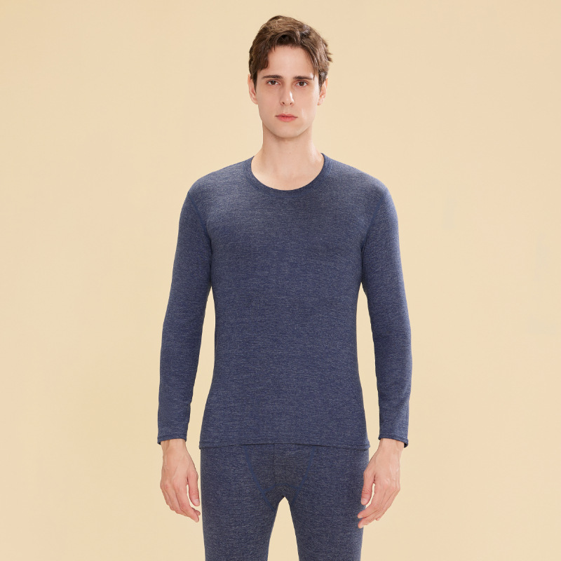 Picture of Derong Men's Thermal Underwear Set Women's Thickened Double-Sided Brushed Wool Silk Autumn Clothes Autumn Pants Bottoming Shirt Autumn and Winter