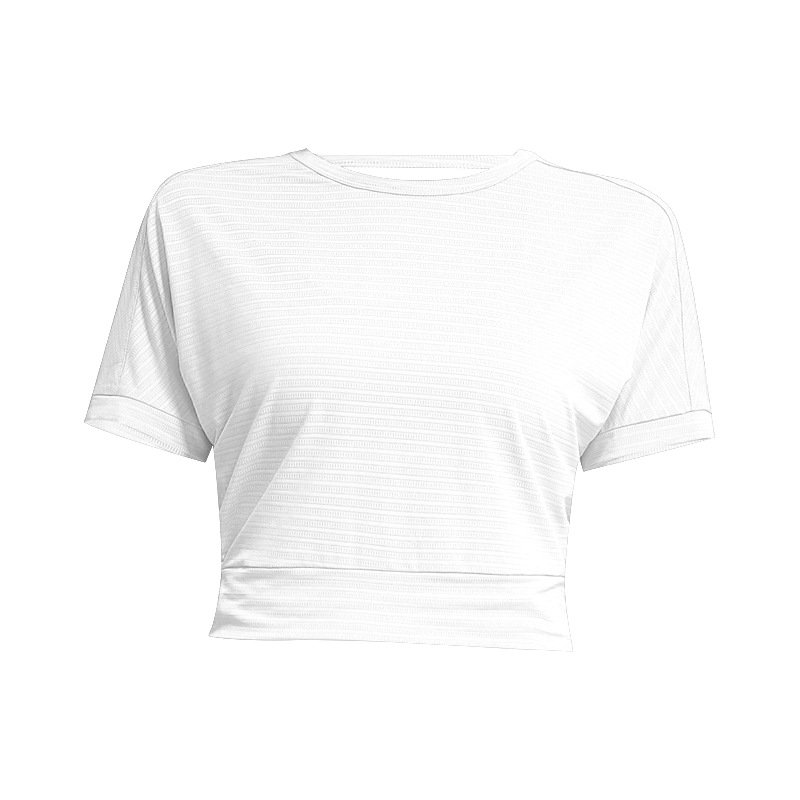 Picture of Summer New European and American Breathable Jacquard Short-sleeved Beautiful Back Fitness Clothes Loose Sports T-shirt Women's Running Yoga Top