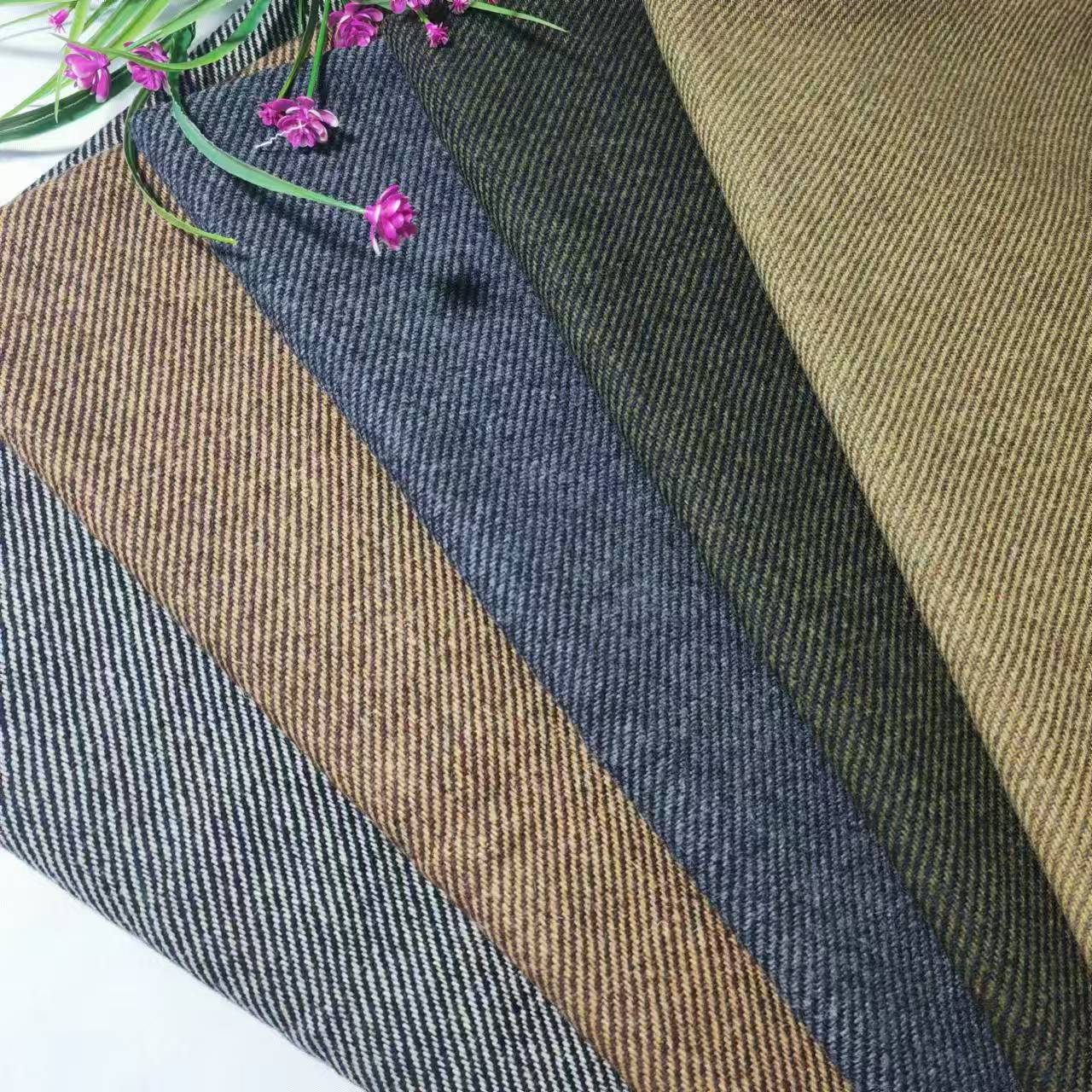 Shaoxing factory in stock autumn and winter twill coat fashion suit shoes hat bags twill woolen fabric