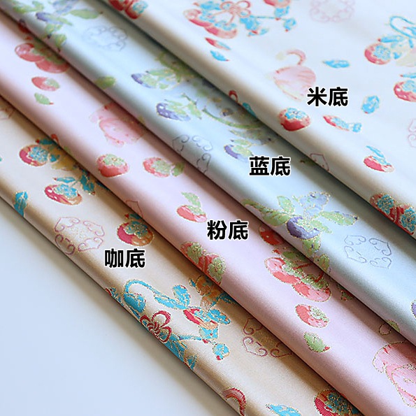 Picture of Persimmon Ruyi Cat Brocade Jacquard Fabric Hanfu Vest Cheongsam Tang Suit Children's Clothing Imitation Song Brocade Fabric New Chinese Style