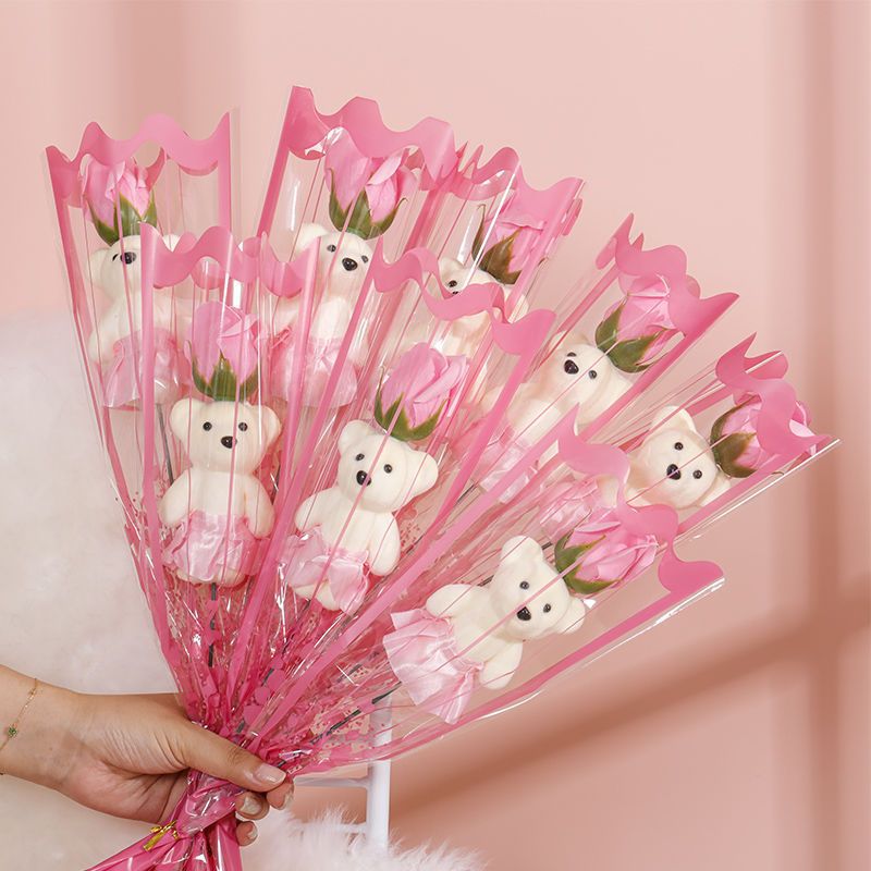 Picture of Valentine's Day to Send Teachers to School Season Gift Simulation Bear Soap Flower Rose Bouquet to Send Girlfriend to Push Gift