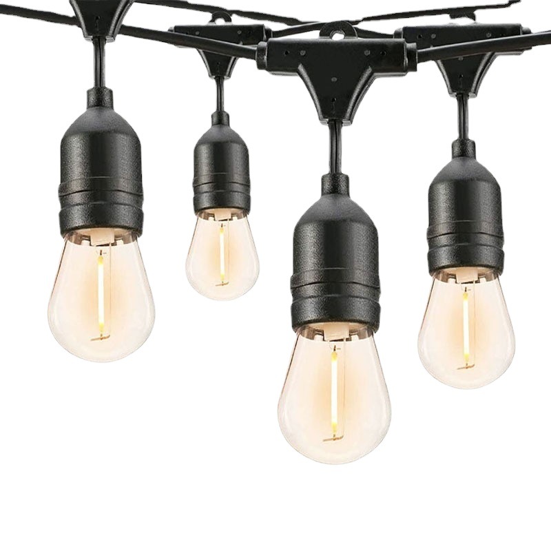 Outdoor S14 String Light Solar Marquee Light Waterproof Atmosphere Light String Camping Style Light E27 Courtyard Tent Decorative Light