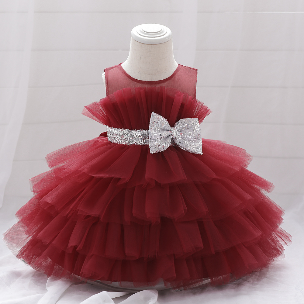 Picture of Cross-border Europe and the United States New Baby Dress Baby One-year-old Puffy Cake Birthday Dress Children's Mesh Princess Dress