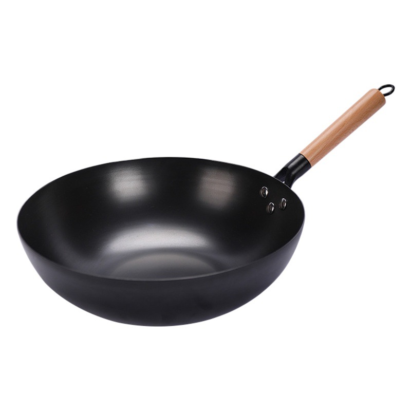 Household Old-fashioned Wok Induction Cooker Universal Pan Shake Tone Second Generation Uncoated Cooked Iron Thickened Non-stick Pan
