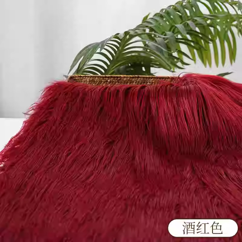 Picture of Falling Wool Plush Fabric 9cm Beast Dress Beast Hair Long Hair Roll Bundle Fried Hair Long Hair Hand-made Cotton Doll DIY