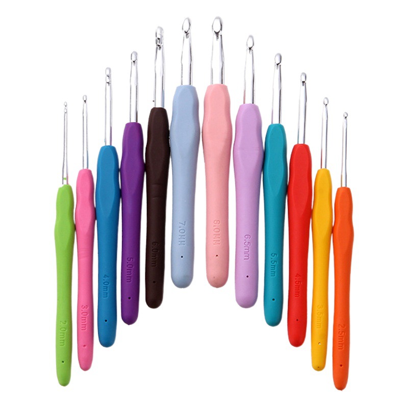 soft handle crochet soft handle rubber metal crochet crochet diy hand knitting tool material accessories