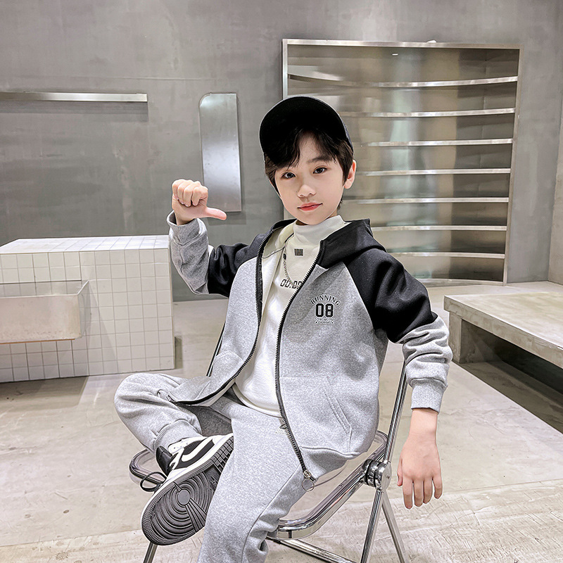 Picture of Children's Clothing Boy's Autumn Clothing suit 2025 New fleece-lined Fashion Handsome Children's Spring and Autumn Big Boy's Autumn Sportswear