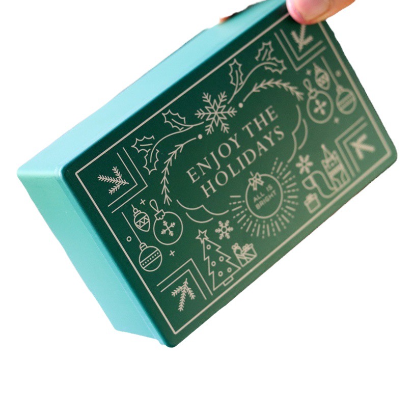 Christmas Iron Box Right Angle Rectangular Gift Box Cookies Cocoa Crisp Toffee Universal Packaging Tinplate Box Spot