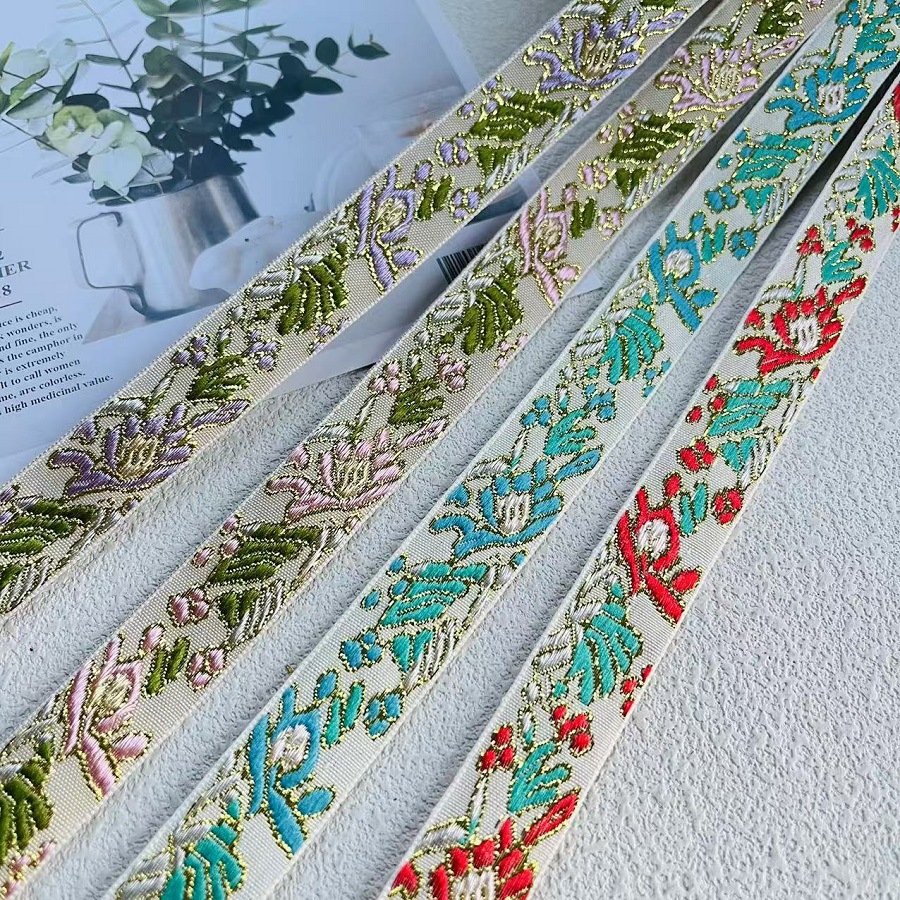 National jacquard ribbon flower graphic clothing shoes hemming accessories AH-2825 width 2CM