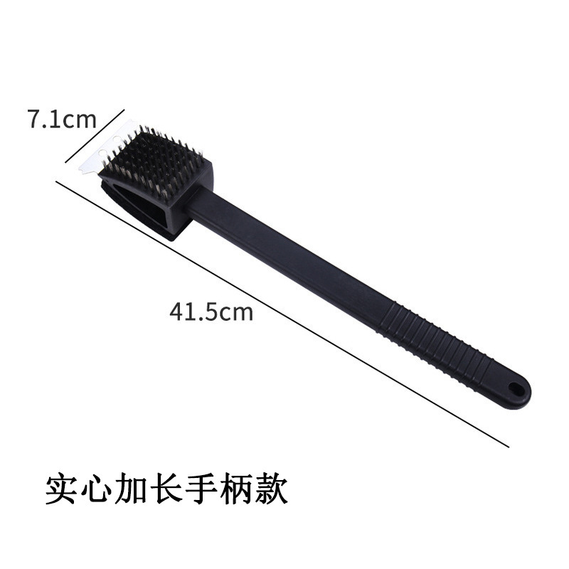 Picture of Steel Brush Cleaning Brush Long Handle Commercial Cleaning Tool Barbecue Grill Steel Brush Long Handle Barbecue Mesh Stainless Steel Brush Iron Brush