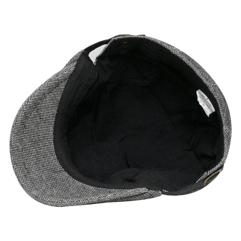 Spring Autumn Winter Solid Color Warm Cotton Linen Breathable Beret Men's Casual Simple European and American Retro Versatile Cap
