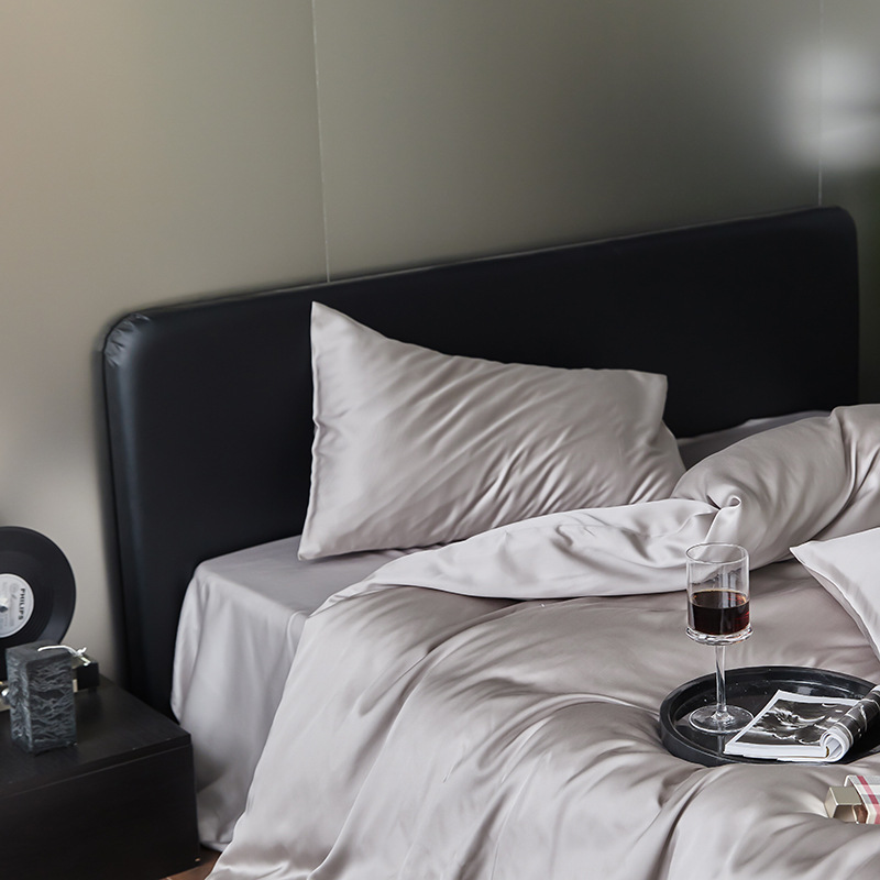 Picture of High-end double-spell Class A Lanjing Tencel four-piece set summer naked sleep cool feeling bed sheet quilt cover solid color Tencel cotton 4