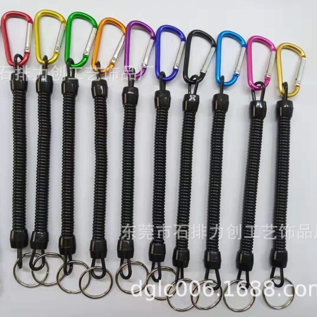 Strength manufacturers perennial in stock 10 batches of fishing gear with mountaineering buckle missed lanyard road clamp spring rope anti-lost