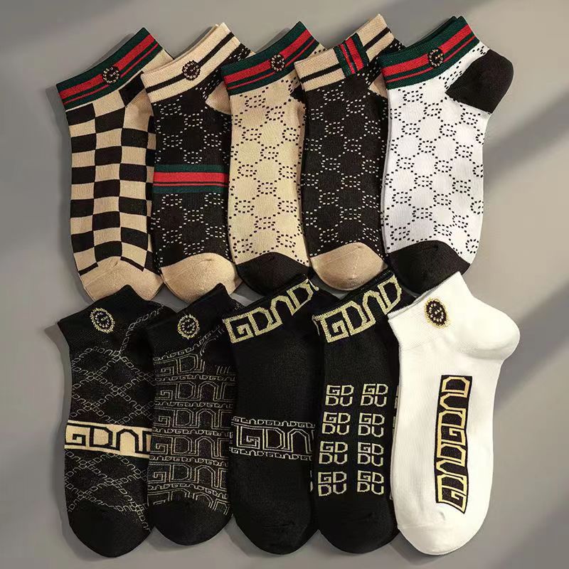 Socks men's summer sweat-absorbent deodorant socks low-top men's socks low-cut ankle socks moisture wicking short socks chessboard
