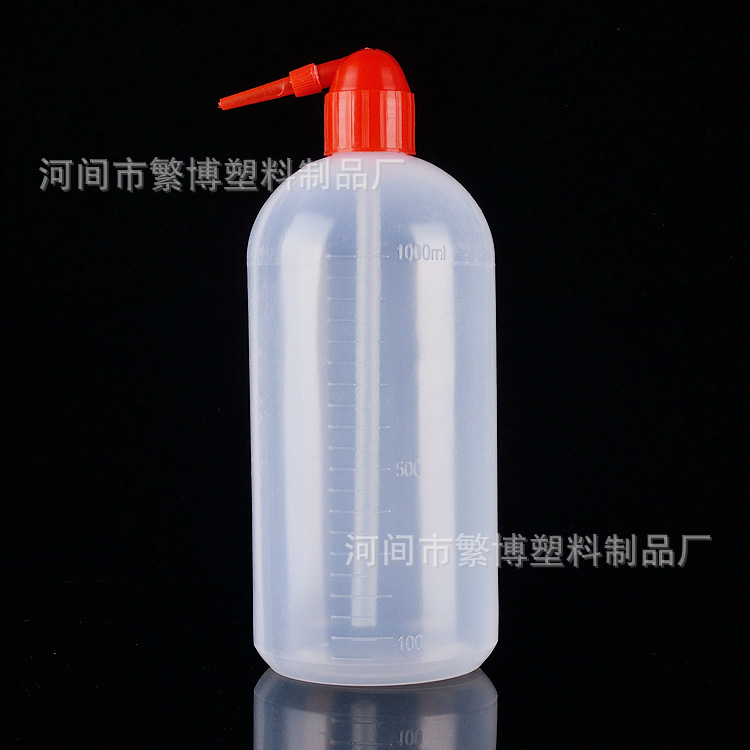 Factory spot thickened 1000ml red head wash bottle elbow wash bottle experimental consumables scale bottle cleaning bottle