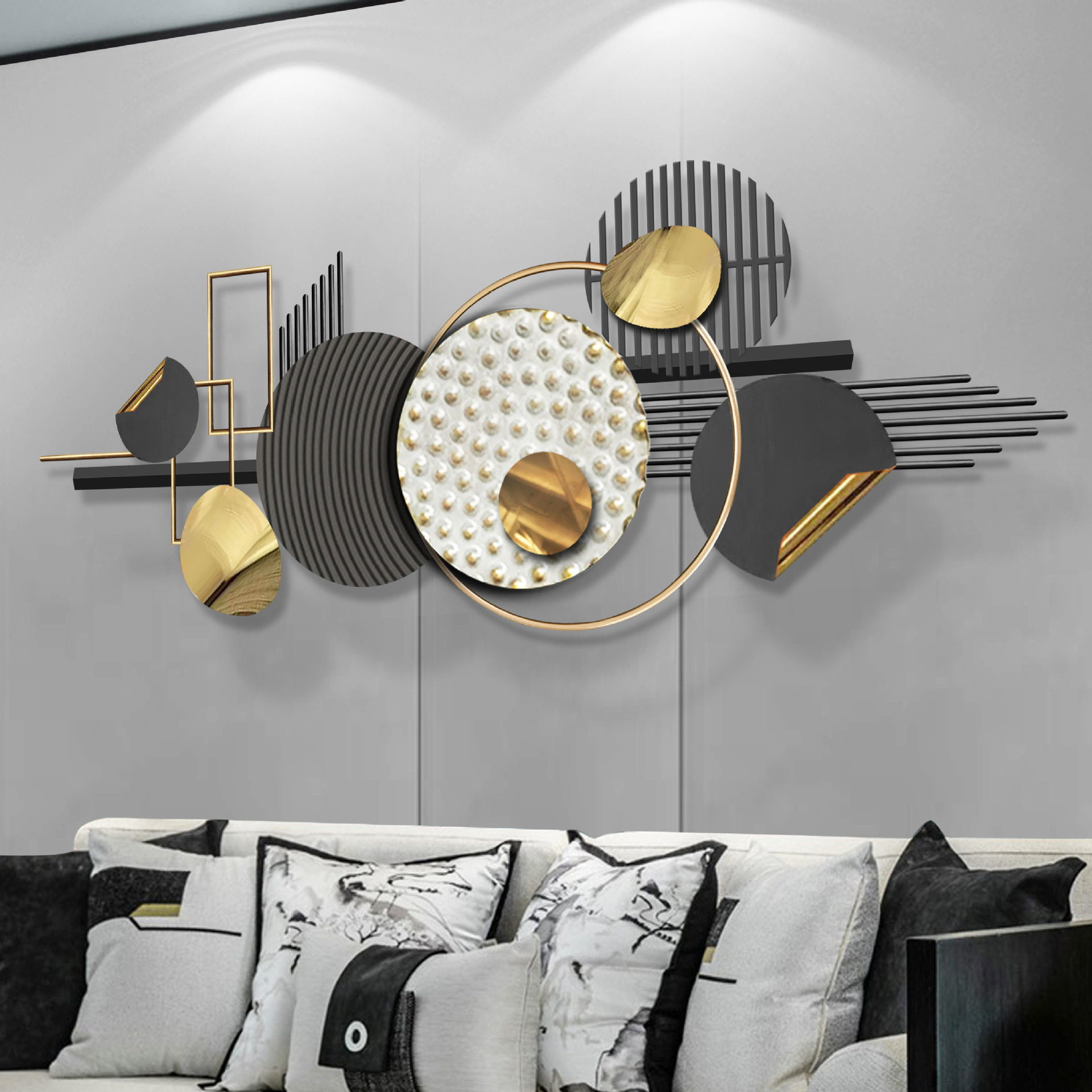 Dismantling and assembling hanging wall living room sofa background wall decoration pendant study wall decorations wrought iron wall decoration creation