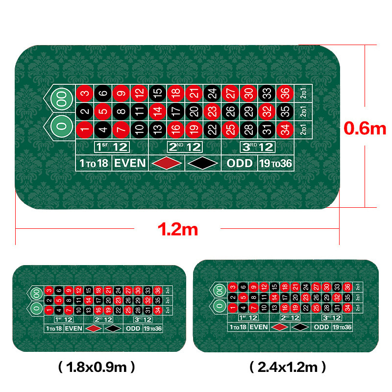 Picture of Texas Hold'Em Poker Table Mat Tablecloth Chip Poker Card Rubber Mat Round Square Tablecloth Mat Blackjack