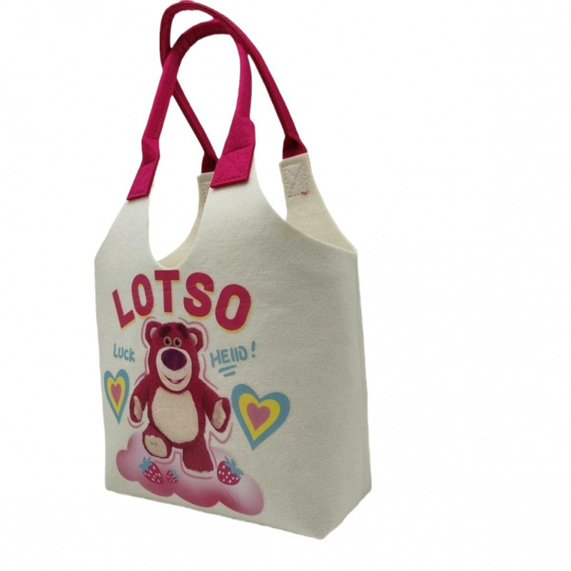 Picture of New Cyber Celebratory Cartoon Student Handbag Super Cute Cartoon Cute Rabbit Felt Bag Full Moon One Year Old Bag Mend-up Bag
