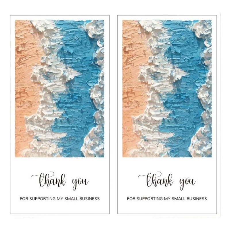 50 stickers/pack pink rectangular Thank you sticker gift box sealing sticker baking cake sealing sticker packaging label