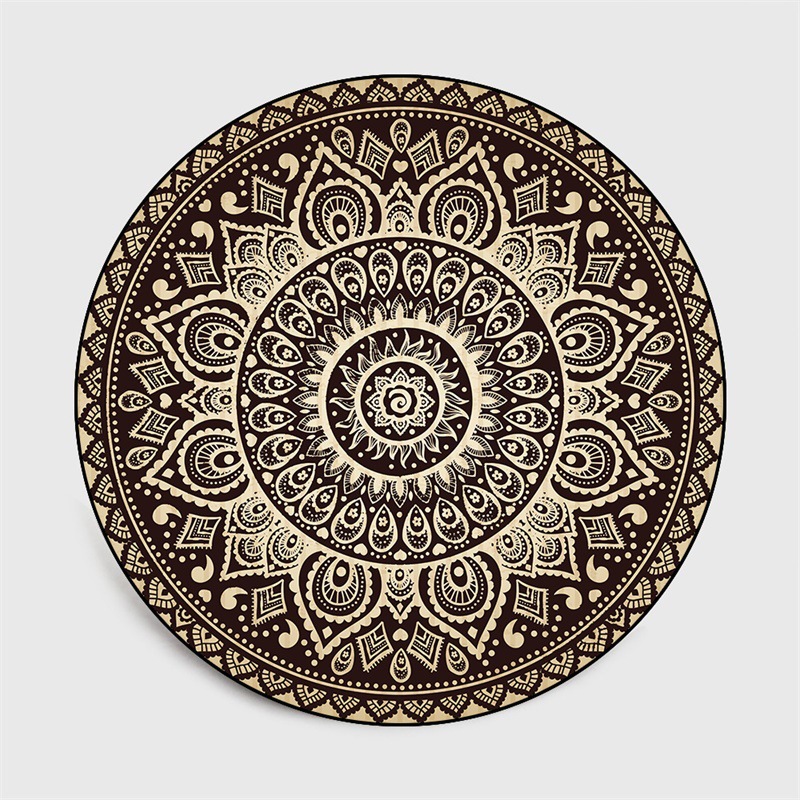 Picture of Cross-border Classic European-style Light Luxury Retro Black Gold Pattern Living Room Bedroom Hanging Basket Chair Round Non-slip Mat Carpet