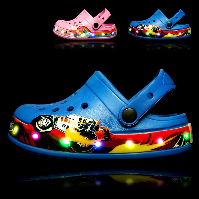 EAV Hole Shoes 2024 Summer Girls Sandals Beach Shoes Cross Border Lightweight Waterproof Lazy Slippers Two-Wear