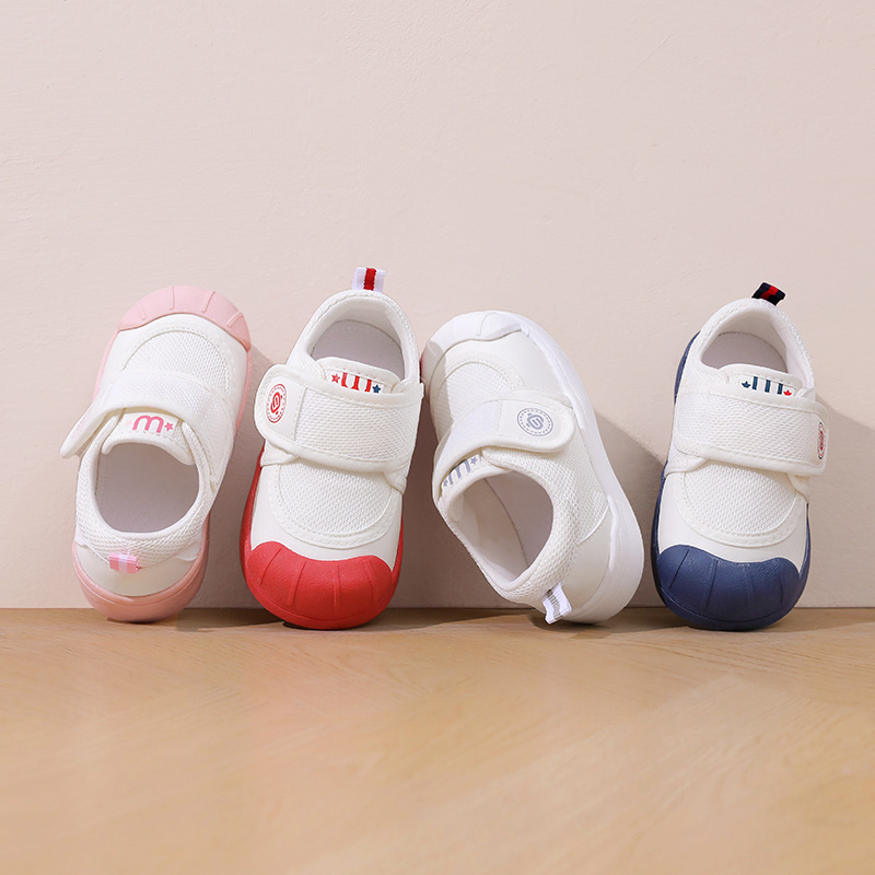 2024 new children's canvas shoes spring and autumn non-slip soft bottom Korean simple kindergarten indoor shoes baby toddler shoes