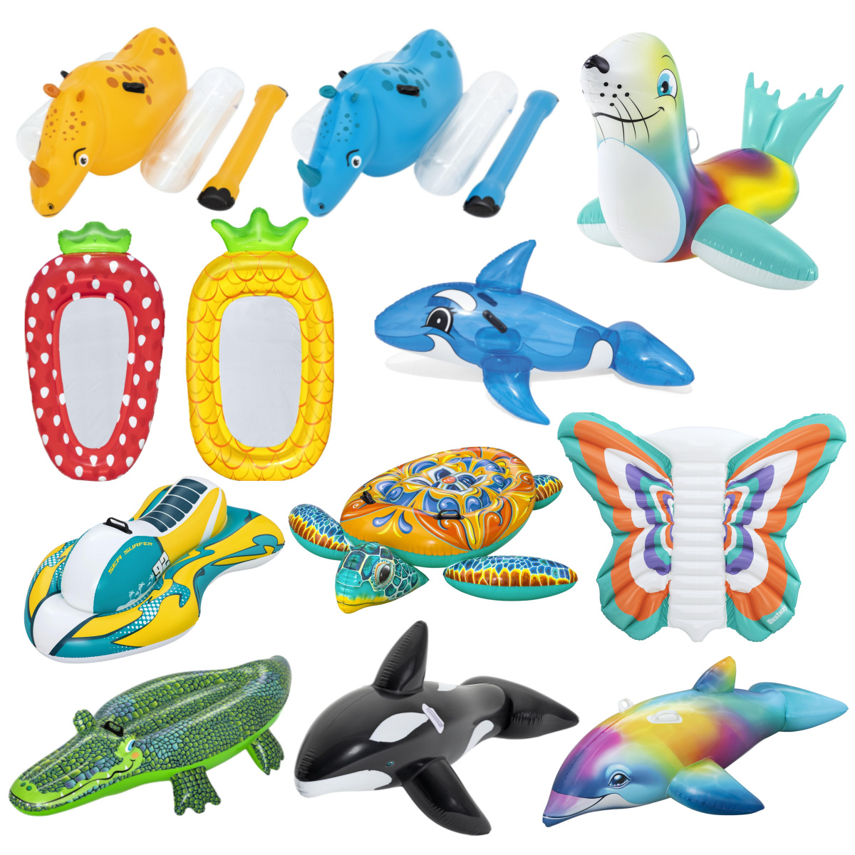 Inflatable Water Mount Flamingo Children Internet-famous Swimming Ring Water Floating Toy Floating Row Thickened Adult Floating Bed