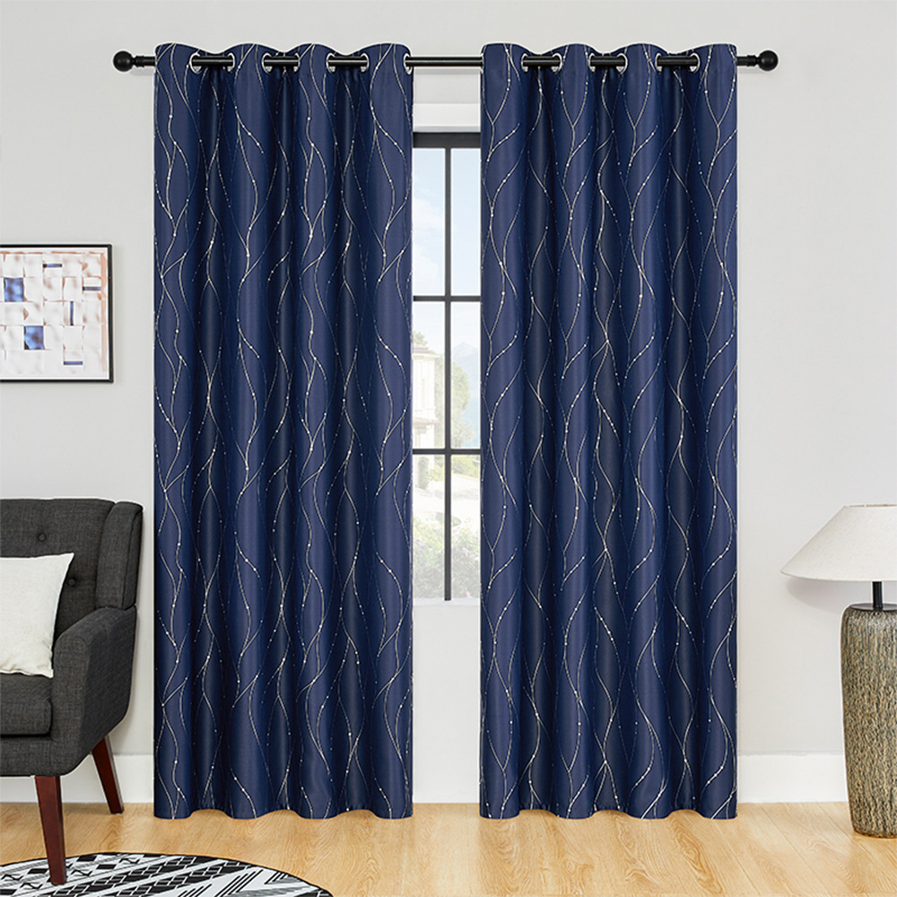 Finished product explosions Amazon cross-border curtain iron ring short curtain bedroom living room shading hot silver foreign trade curtain