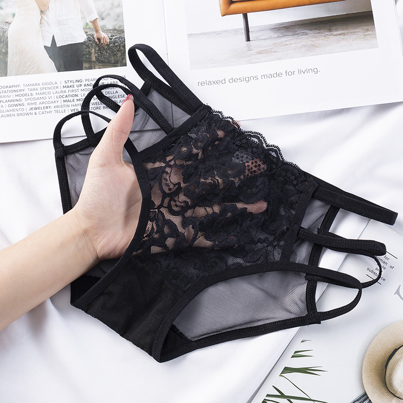 Picture of Spring and summer new underwear women's sexy women's underwear lace temptation low waist temptation briefs women's cotton crotch