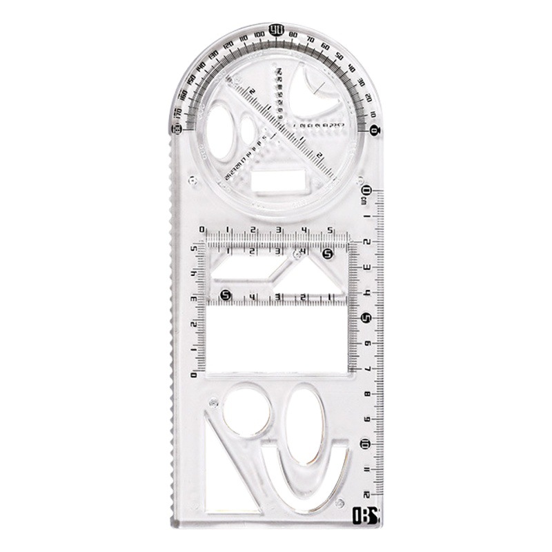 Multifunctional primary school ruler suit children's day stationery small gift ruler ten thousand flower ruler protractor wholesale