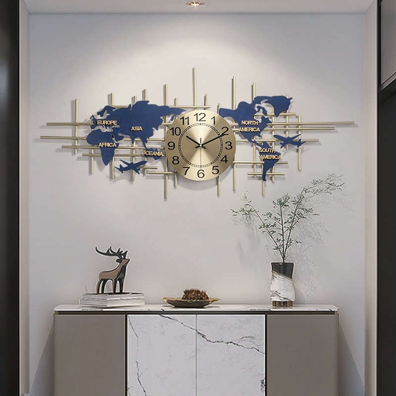 Picture of Wrought Iron Hour Hand Stereo Nordic Home Living Room Art Wall Clock Modern Simple Personality Wall Clock Hanging Watch Mute