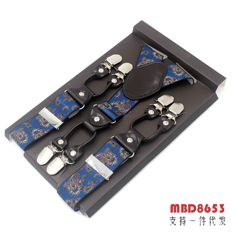 Picture of Cross-Border Supply Men's Suspenders Six-Clip Suspenders Elastic Adjustable Fat People Suspenders Men and Women Suspenders