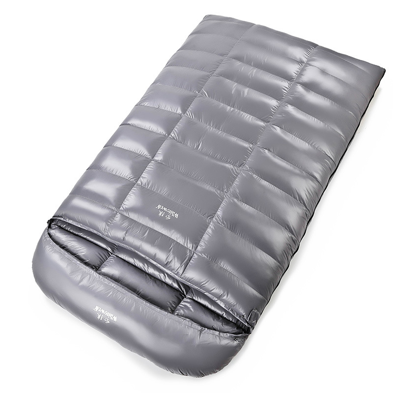 Picture of Factory wholesale double sleeping bag machine washable white duck down outdoor camping sleeping bag adult double travel sleeping bag in stock