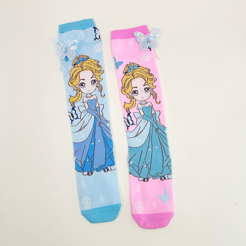 Picture of Cross-Border European and American Popular Labubu Cartoon Socks Rabbit Ears Unicorn Children's Stockings Funny Trendy Socks