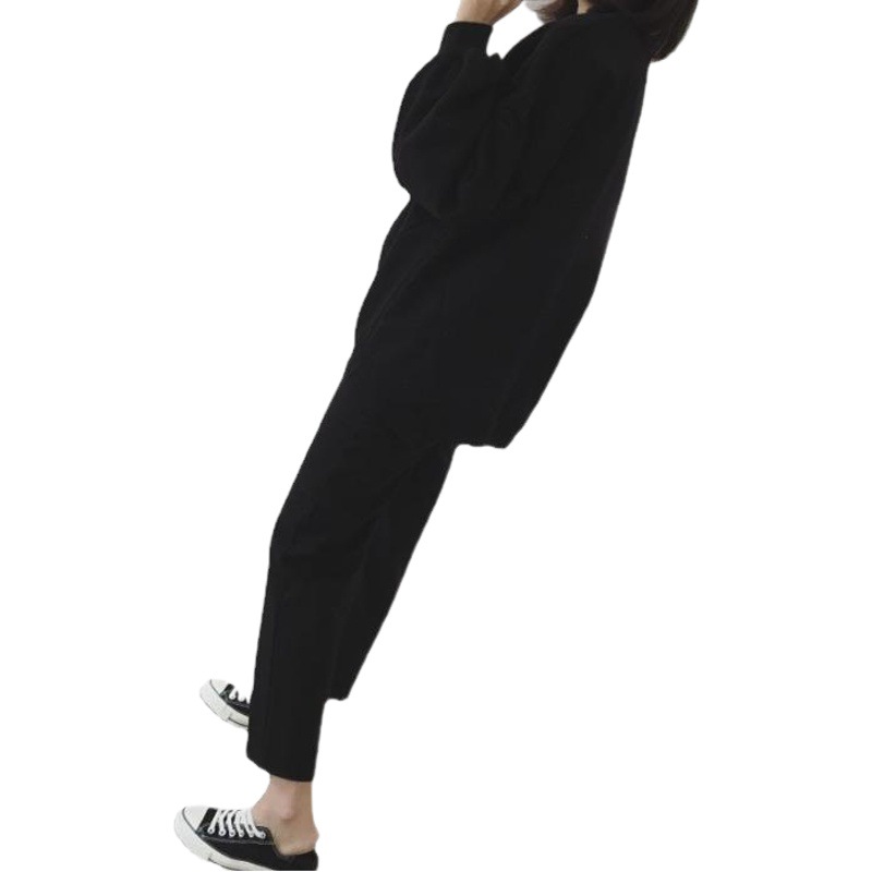 2025 autumn and winter woolen Harlan tide brand pants women's small feet radish students thick casual loose slim nine points