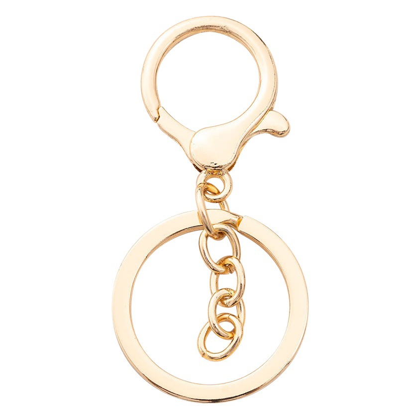 Metal lobster buckle key chain three-piece set color retention diy jewelry material pendant accessories key ring key chain