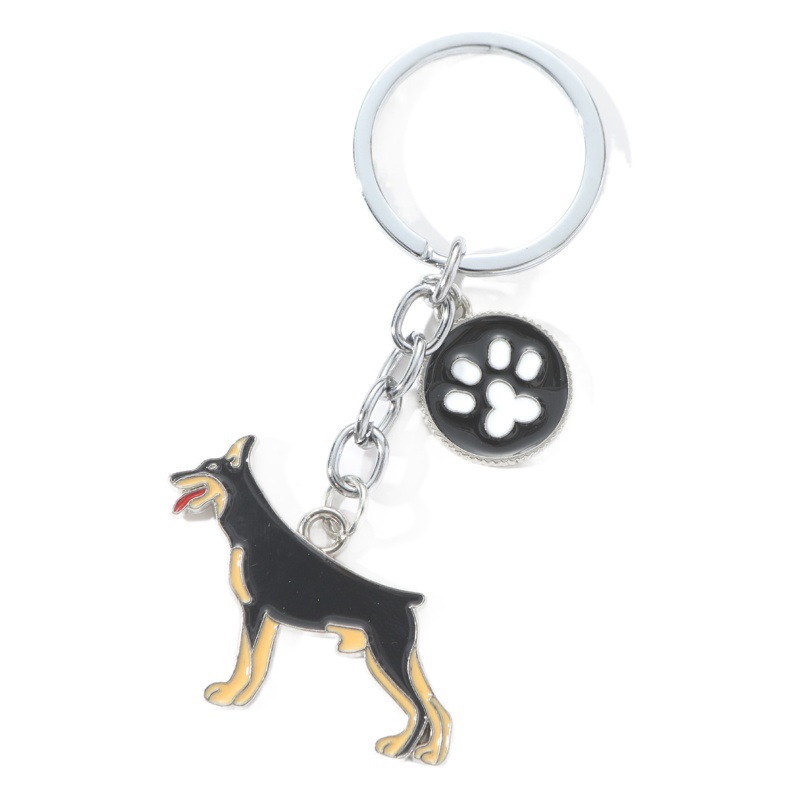 Xiyin Pin Duoduo Labeling Metal Pet Dog Decorations Keychain Pendant Peach Heart Pendant Holiday Gift