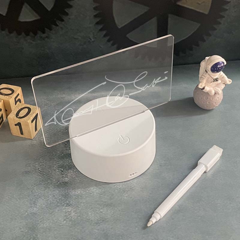 Picture of Ins Transparent Luminous Acrylic Noteboard Erasable Message Whiteboard Home Memo Tips Desktop Writing Pad