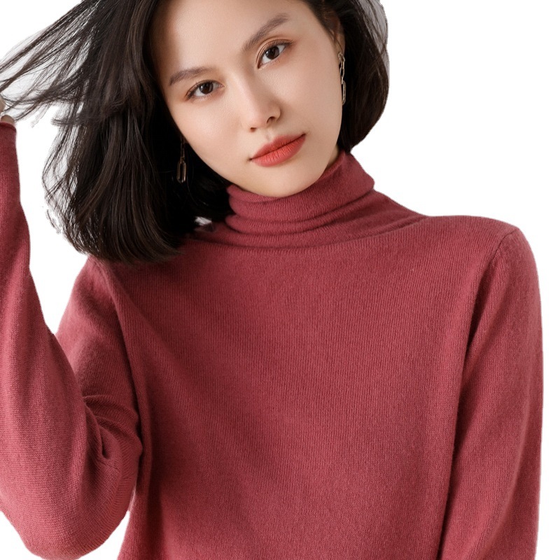 2022 Autumn and Winter New Women's Wool Sweater Turtleneck Wool Base Shirt Thickened All-match Slim-fit Wool Sweater
