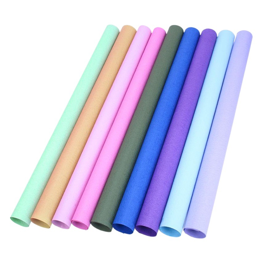 Manufacturer Wholesale Korean Decorative Paper Plain Hand-Rolled Paper Floral Art Colored Paper Flower Wrapping Paper Rose Folding Paper Crepe Paper
