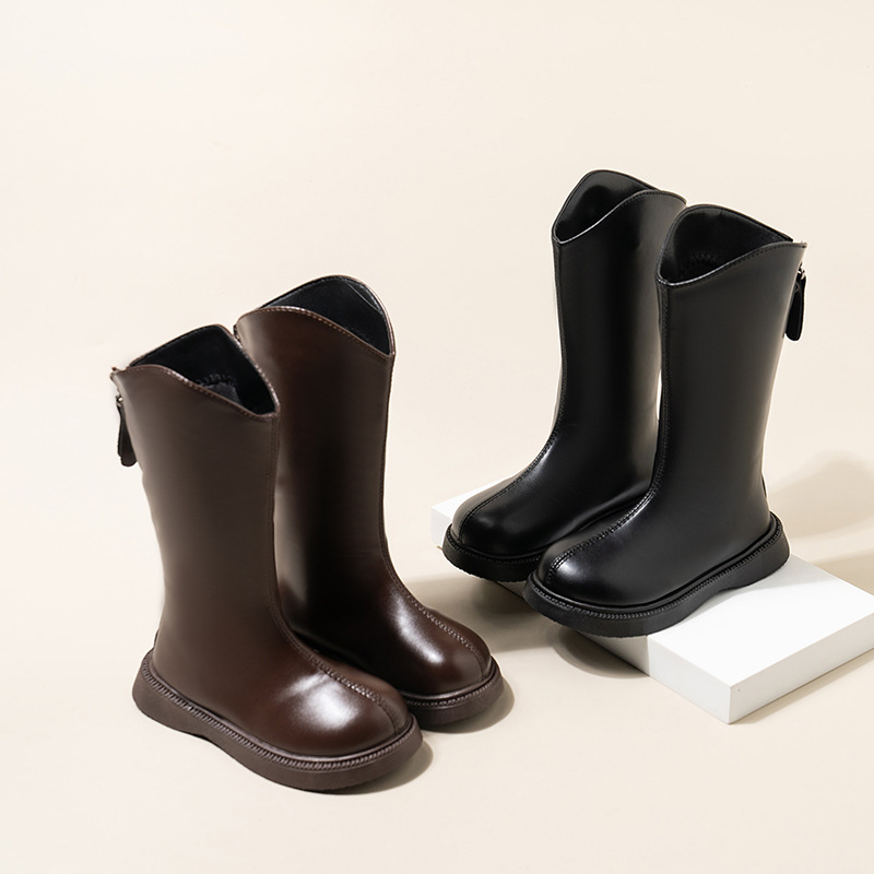 Girls' boots 2025 spring and autumn fashion Korean version of the little girl's foreign comfortable princess boots fashion boots single boots trend