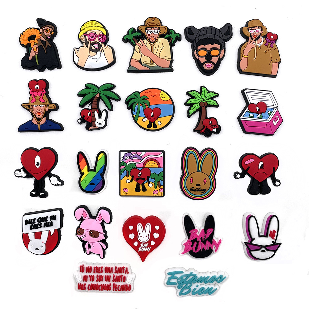 22 suit Cartoon Bad Rabbit Series Hole Shoes Shoe Flower Decorative Buckle Distinctive DIY Garden Shoe Buckle Accessories